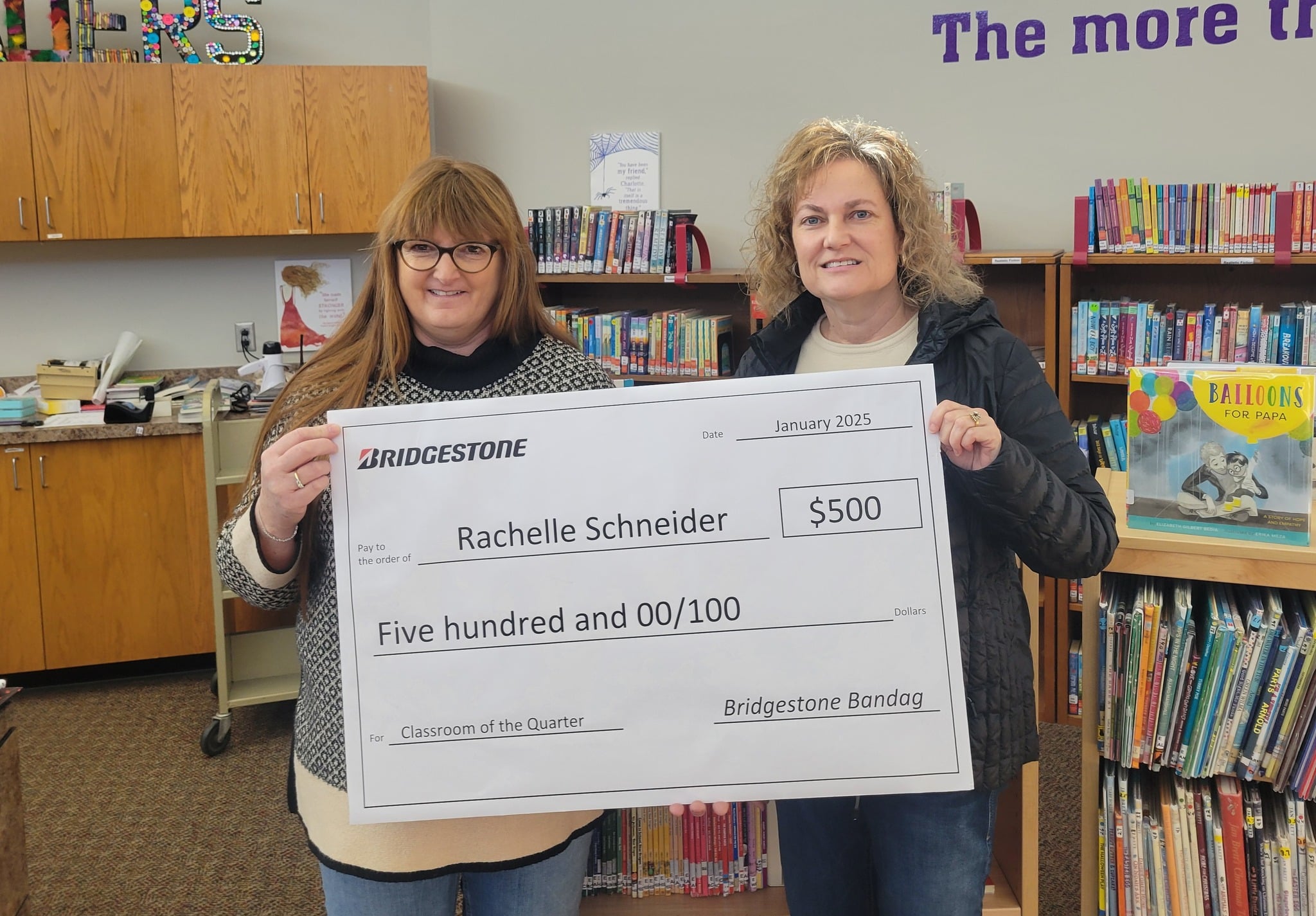 Schneider selected as Bridgestone Bandag Classroom of the Quarter recipient