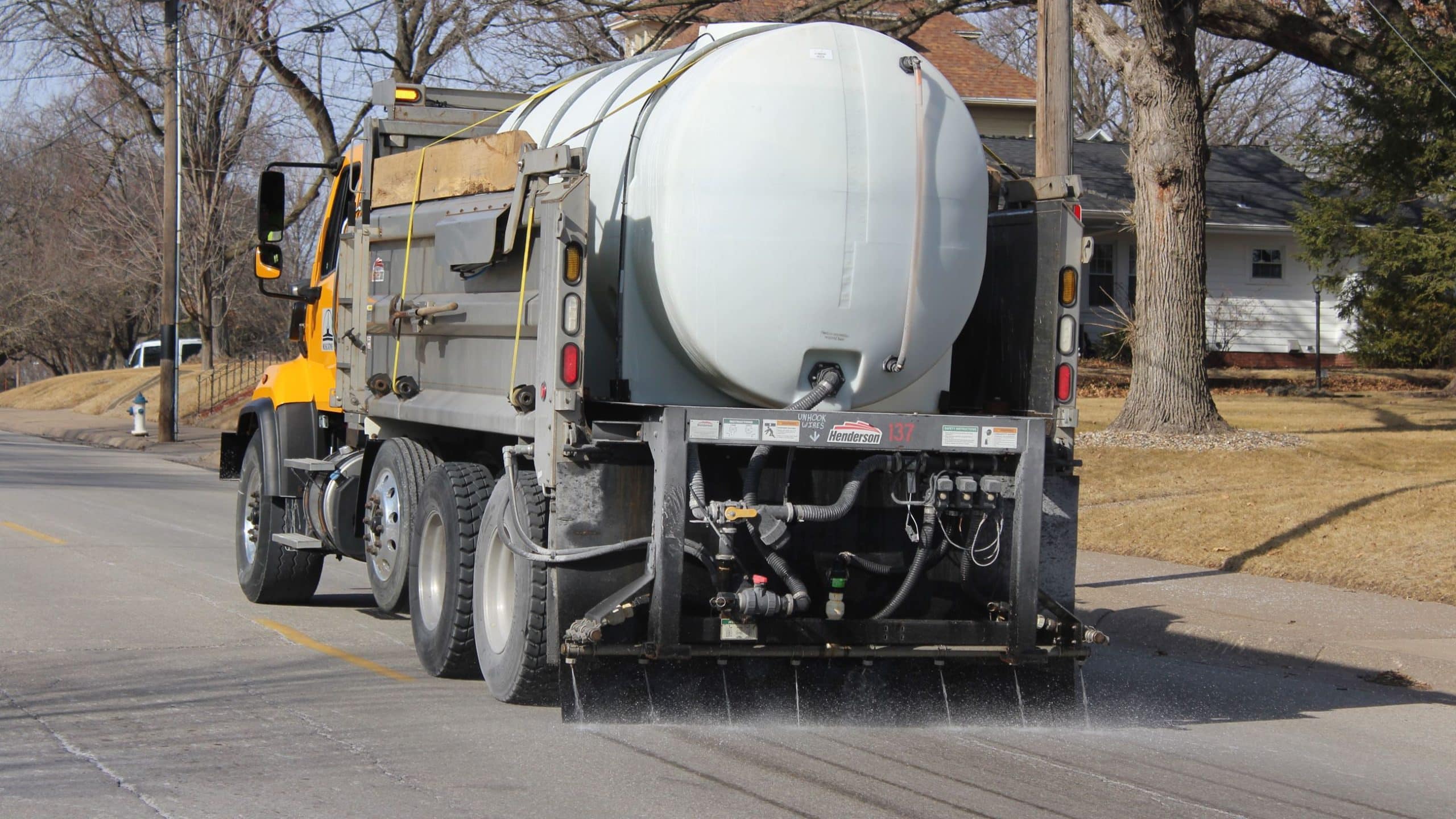 Brine applied to city streets ahead of the storm