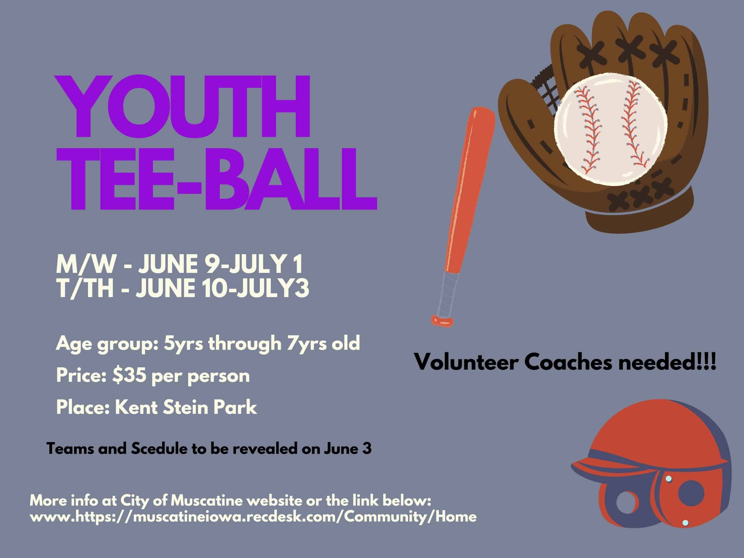 Registration underway for youth tee-ball program