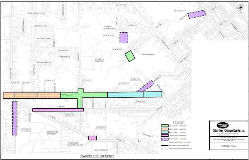 City of Muscatine street closure map